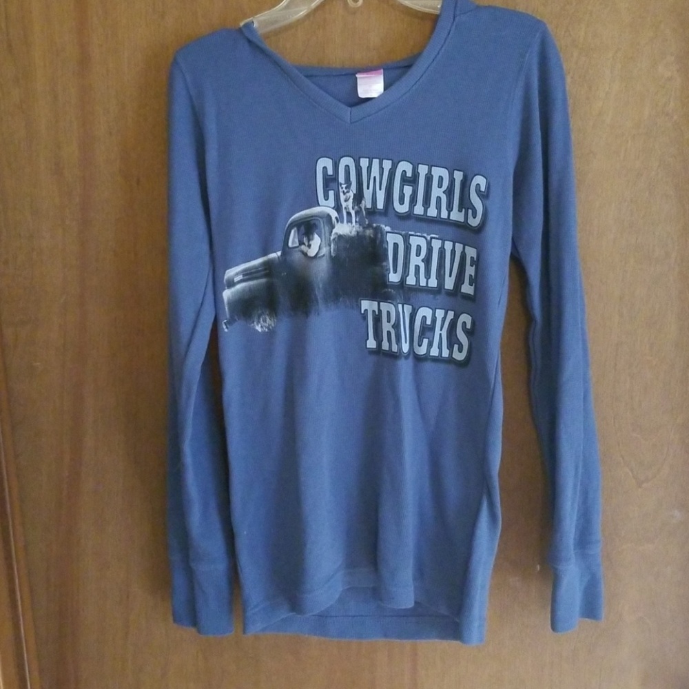 Hooded long sleeve thermal top